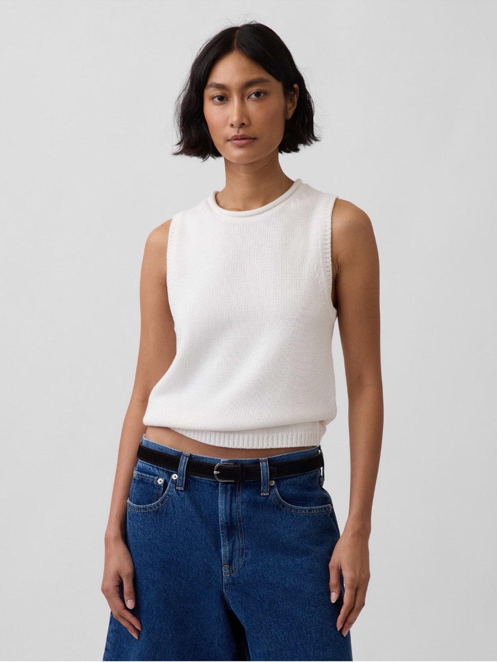 GAP New Off White Knit Sweater Vest Size L